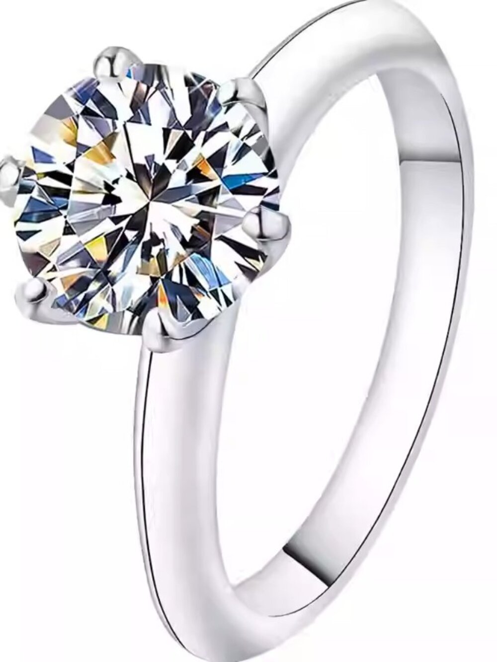 8 Size 1Ct- 925 Sterling Silver, Classic Ring, Moissanite, GRA Certified - MR043